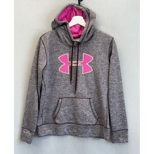 Under Armour Women's Sz M Loose Fit Cold‎ Gear Heather Purple Hot Pink Hoodie